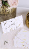 Lot de 10 enveloppes cartonnées Eid Mubarak marbré blanc et or
