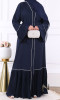 Abaya Dubai Elegance tissu nidah gauffré et finitions plissées